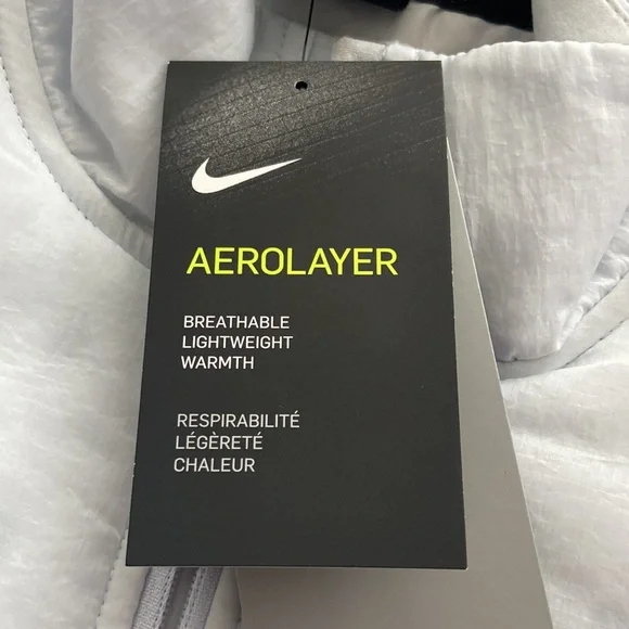 Nike Men’s Light Blue/ OffWhite Aerolayer Repel Thermore Running Vest Size M NWT - Picture 10 of 10